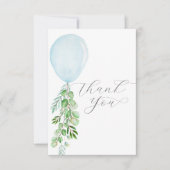 Aquarelle bleu ballon eucalyptus vert merci (Devant)