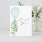 Aquarelle bleu ballon eucalyptus vert merci (Debout devant)