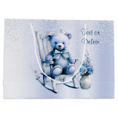 Aquarelle Bleu Bébé Ours Sac cadeau (Dos)