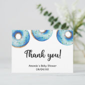 Aquarelle bleu beignets carte de remerciements (Debout devant)