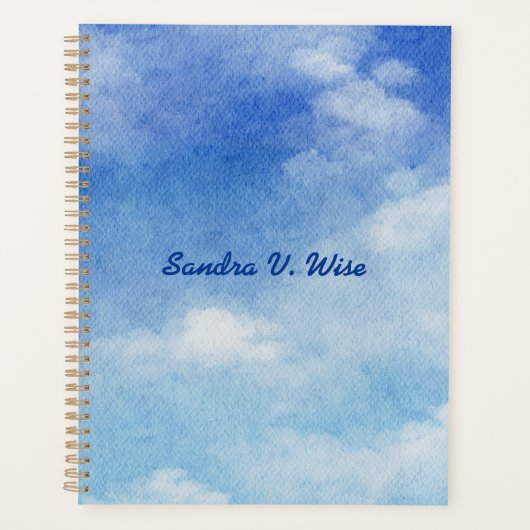 Aquarelle bleu & blanc sur mesure (Devant)