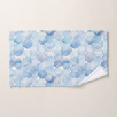 Aquarelle Bleu Blancs Cercles Motif moderne (Serviette à main)