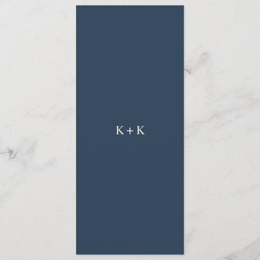 Aquarelle bleu bleu bleu mauve Floral Mariage MENU (Dos)