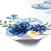 Aquarelle Bleu Bleu Poster de l'ours en peluche (Coin)