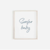 Aquarelle bleu bleu rouille poster bébé surfer