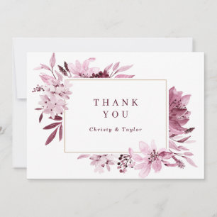 Aquarelle bleu Bourgogne moderne Merci floral