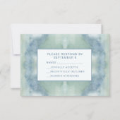 Aquarelle bleu carte RSVP Boho Hippie (Devant)
