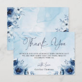 Aquarelle Bleu C'est un garçon Merci Baby shower (Devant / Derrière)