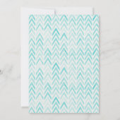 Aquarelle Bleu Chevron Faire-part de naissance béb (Dos)