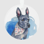 Aquarelle bleu Chien Pit Personnalisable (dos)
