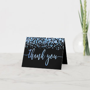Aquarelle bleu clair Confetti Mariage Merci