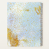 Aquarelle bleu clair et monogramme de confetti or (Dos)