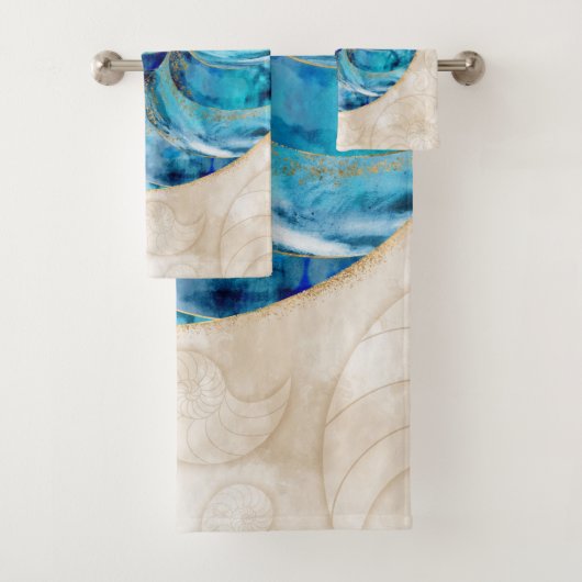 Aquarelle bleu coque Nautilus (En situation)