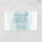 aquarelle bleu design carte de visite personnalisé (Dos)