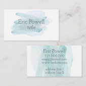 aquarelle bleu design carte de visite personnalisé (Devant / Derrière)