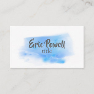 aquarelle bleu design carte de visite personnalisé