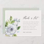 Aquarelle bleu doux Merci floral (Devant / Derrière)