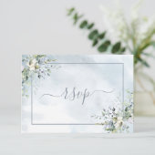 Aquarelle bleu Dusty Botanical Greenery RSVP (Debout devant)