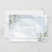 Aquarelle bleu Dusty Botanical Greenery RSVP (Dos)