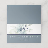 Aquarelle bleu Dusty Floral Mariage Cartes de Plac (Extérieur déplié)
