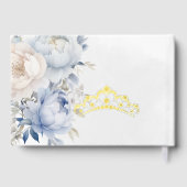 Aquarelle bleu Dusty Floral Quinceañera (Verso)
