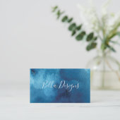 Aquarelle Bleu Élégant Carte de visite (Debout devant)