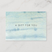 Aquarelle Bleu Élégant Certificat Cadeau (Devant)