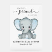Aquarelle bleu éléphant Bébé garçon douche (Recto)