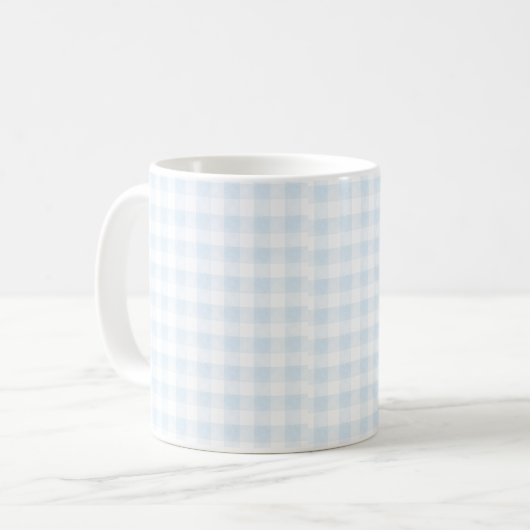 Aquarelle bleu En vichy café Mug (Devant gauche)