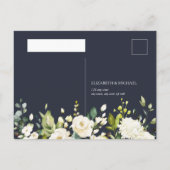 Aquarelle bleu et blanc Floral Drop Pas de menu RS (Dos)