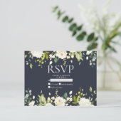 Aquarelle bleu et blanc Floral Drop Pas de menu RS (Debout devant)