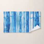 Aquarelle Bleu et Blanc rayé (Serviette à main)