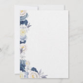 Aquarelle bleu et crème Invitation à la date (Dos)