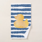 Aquarelle bleu et jaune pour canard (Serviette à main)