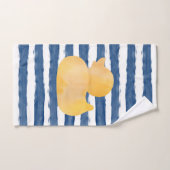 Aquarelle bleu et jaune pour canard (Serviette à main)