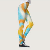 Aquarelle bleu et or Aqua Leggings (Droite)