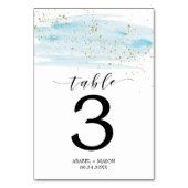 Aquarelle bleu et or Mariage numéro de table (Par défaut)