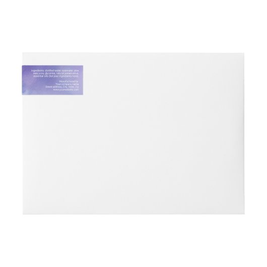 Aquarelle Bleu et pourpre Cosmétiques Étiquette de (Devant)