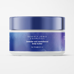 Aquarelle Bleu et pourpre Cosmétiques Étiquette de