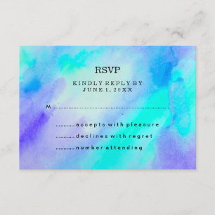 Aquarelle bleu et turquoise RSVP
