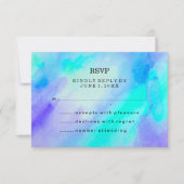 Aquarelle bleu et turquoise RSVP (Devant)