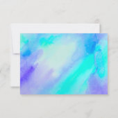Aquarelle bleu et turquoise RSVP (Dos)