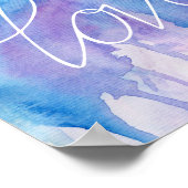 Aquarelle bleu et violet - Amour | Poster (Coin)