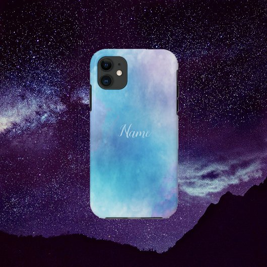 Aquarelle bleu et violet iPhone / coque ipad