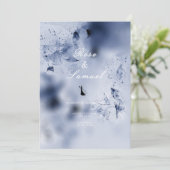 Aquarelle Bleu Faire-part de mariage esthétique (Debout devant)