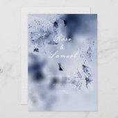 Aquarelle Bleu Faire-part de mariage esthétique (Devant / Derrière)