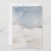 Aquarelle Bleu Faire-part de mariage moderne (Dos)