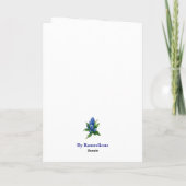 Aquarelle Bleu Fleur - Carte de remerciements plié (Dos)