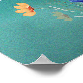 Aquarelle bleu fleur sauvage mur d'art poster (Coin)