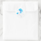 Aquarelle bleu fleur sceau mariage / autocollant (Sac)